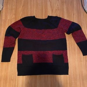 Gap Red and Black Striped Sweater